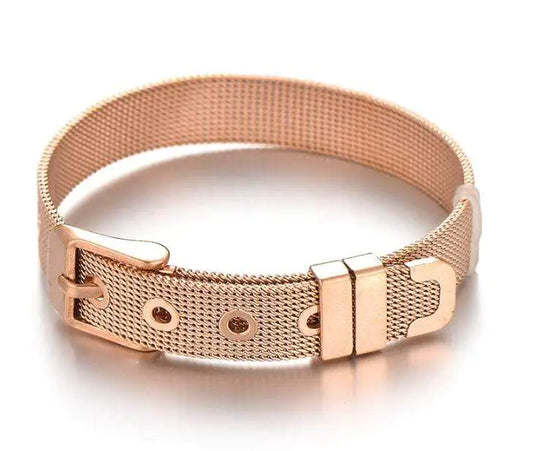 Sleek Rose Gold Slider Bracelet Durable Stainless Steel Design