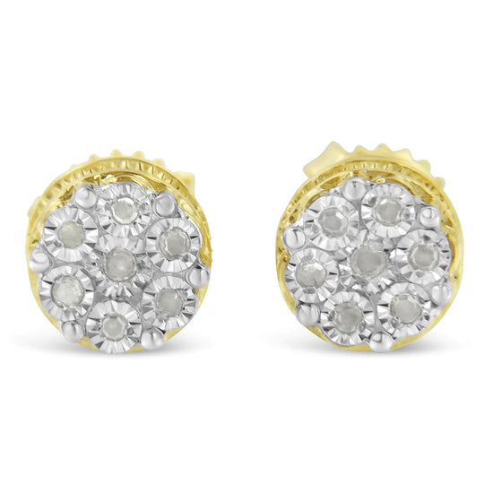 Gold Plated Sterling Silver Diamond Stud