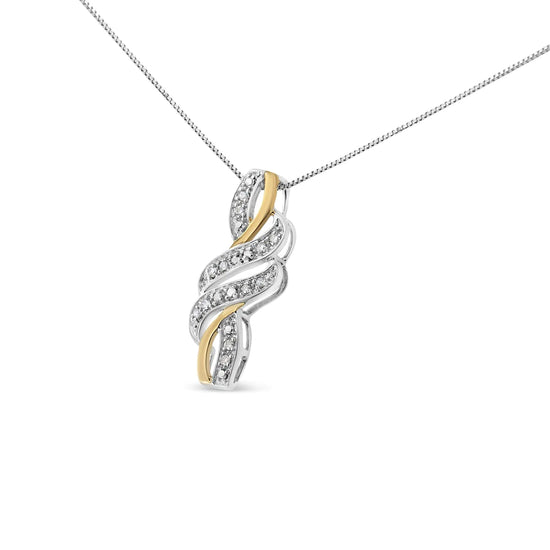Sterling Silver Bypass Cross Necklace – Diamond Accent